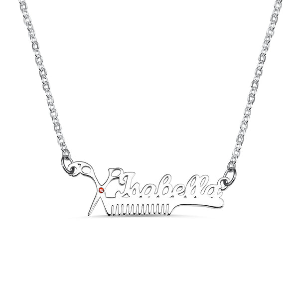 Custom Hairdresser Birthstone Necklace