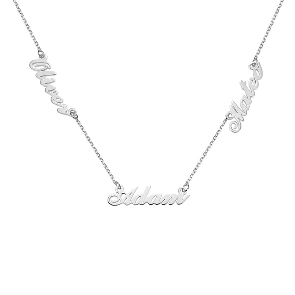 Personalized Tres-Names Necklace sterling silver