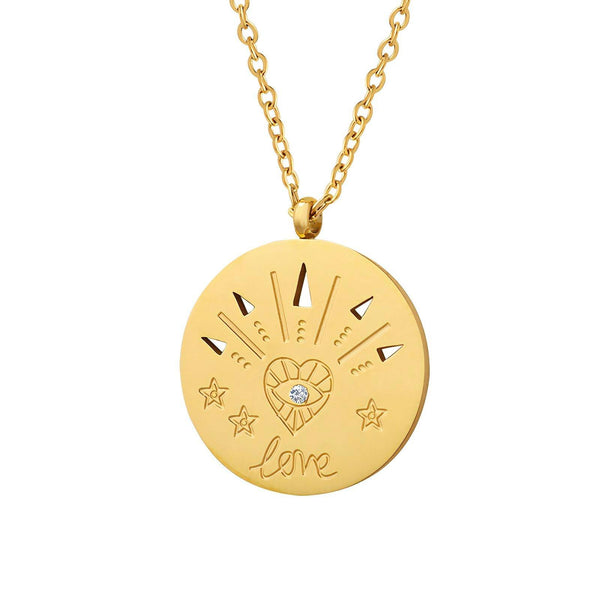 18K GOLD PLATED STAINLESS STEEL "LOVE" NECKLACE