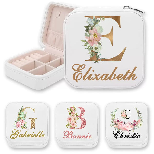 Personalized Jewelry Box with Flowers