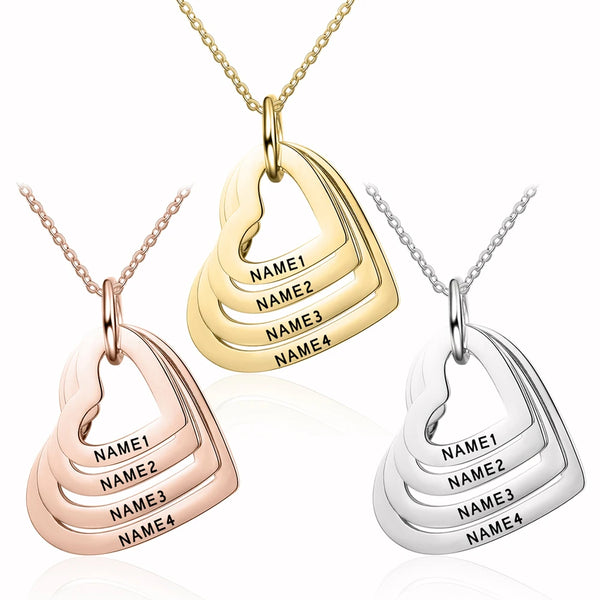 2024 Custom Stainless Steel  Engraved Name Necklace For Family