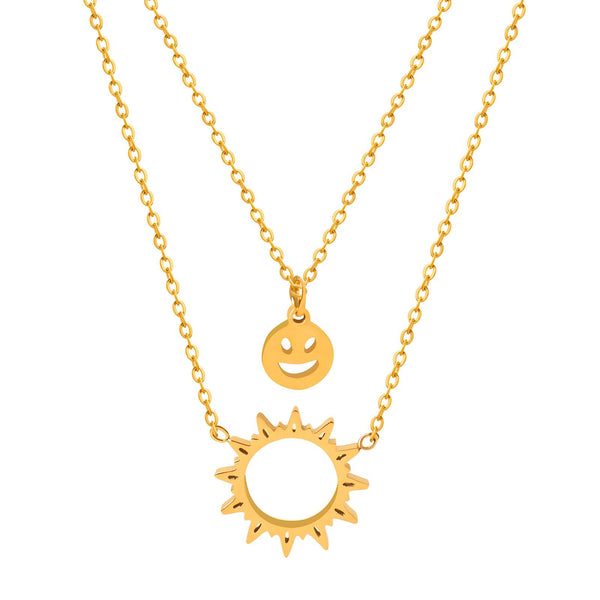 18K gold plated Stainless steel  The Sun necklace, Intensity