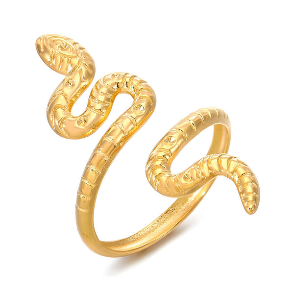 18K gold plated Stainless steel  Snake finger ring, Intensity