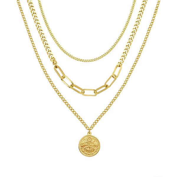 18K gold plated Stainless steel  Coin necklace, Intensity