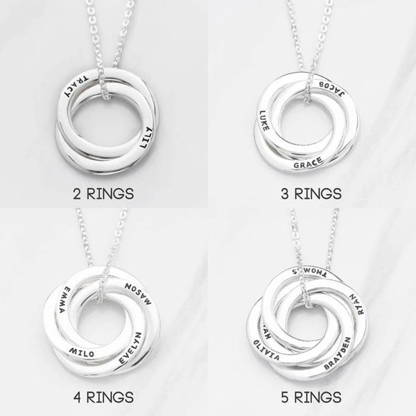 Custom Name Necklace Personality Stainless Steel Multi-round Lady Necklace Custom Name Jewelry Friend Gift
