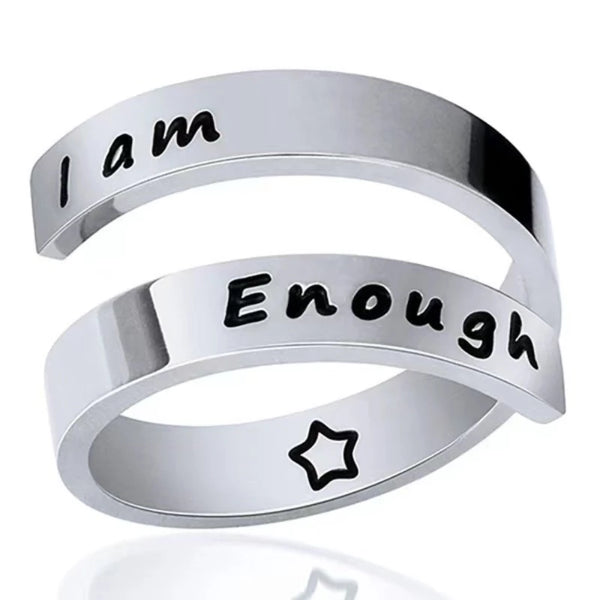 "I Am Enough" Classic Engraved Ring