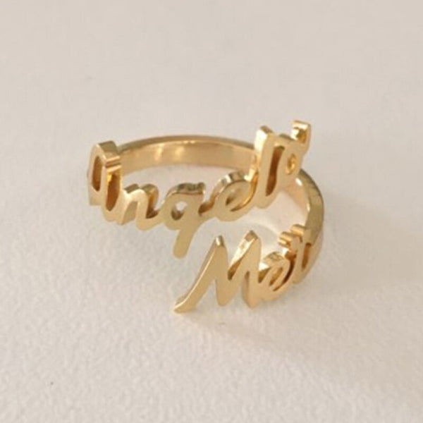 Double personalized Name Ring