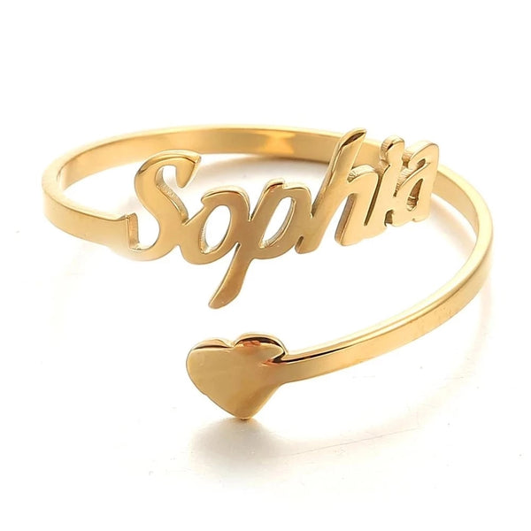 Personalized Name Ring with a Heart