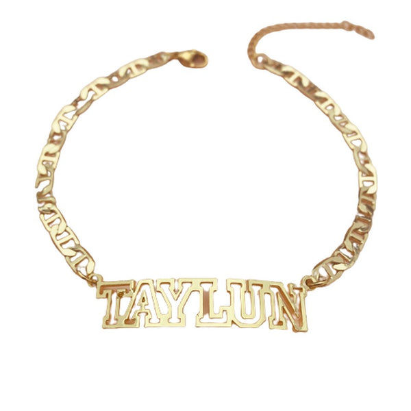 Gold Flat Chain Bracelet