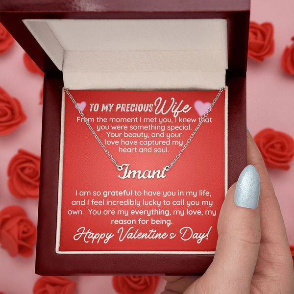 Valentines custom gift Necklace that comes with a Message Card