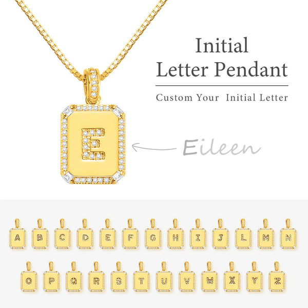 Golden Octagon Initial Necklace