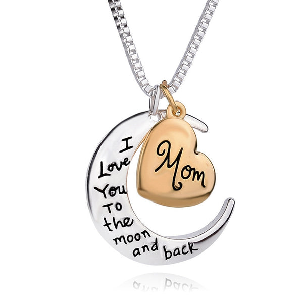 The Moon Back Letter Mom Necklaces